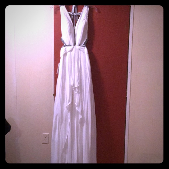 Dresses & Skirts - White evening gown with silver accents